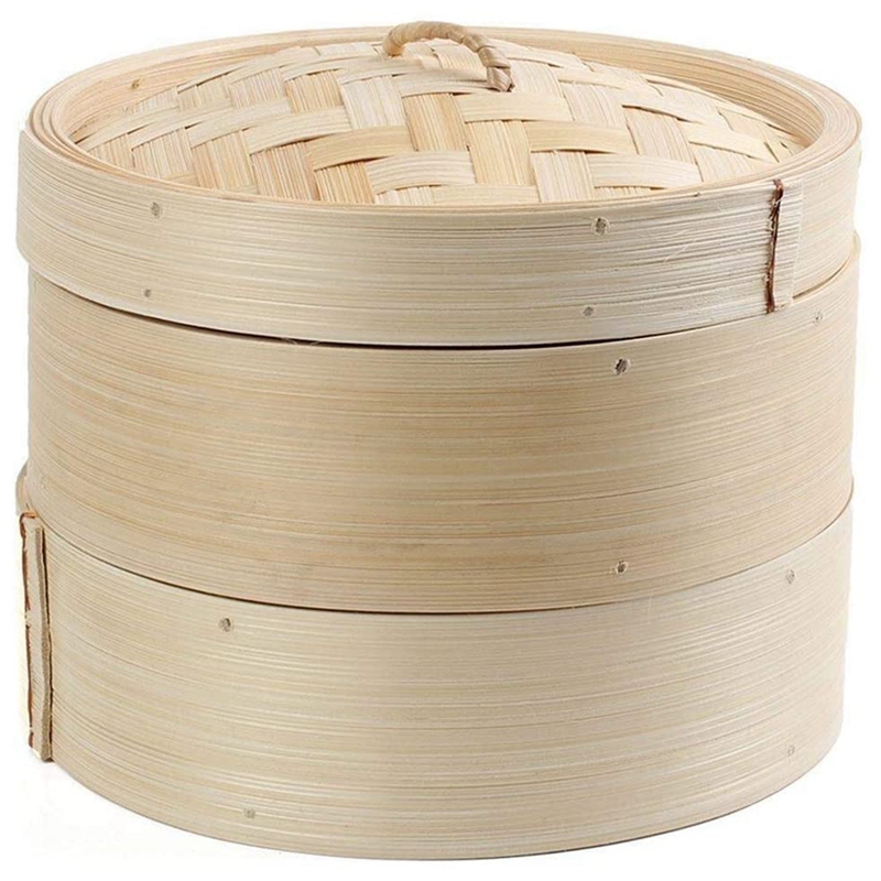 Steamer Bamboo Set - Vaporizador de bambu de 2 camadas,