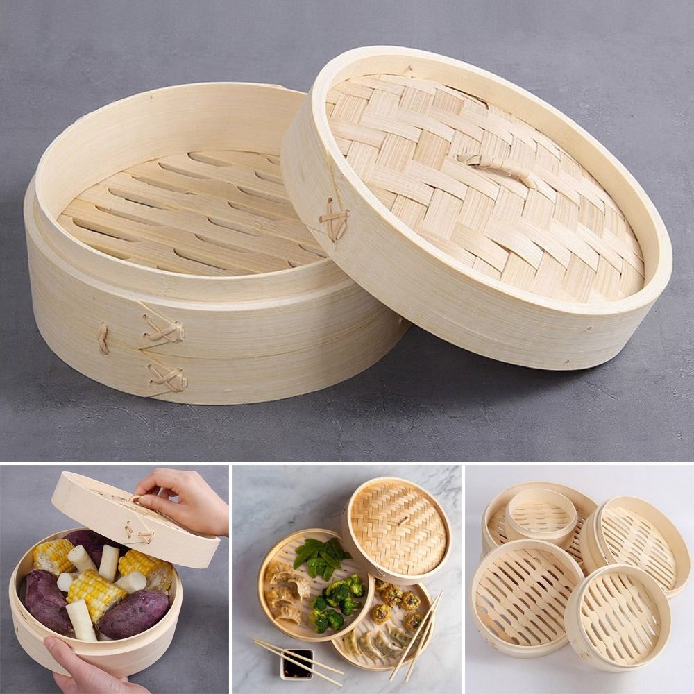 Steamer Bamboo Set - Cesto de Bambu para Cozinhar Dim