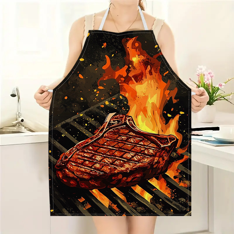 Home Cooking Work - Avental de Churrasco com Estampa de