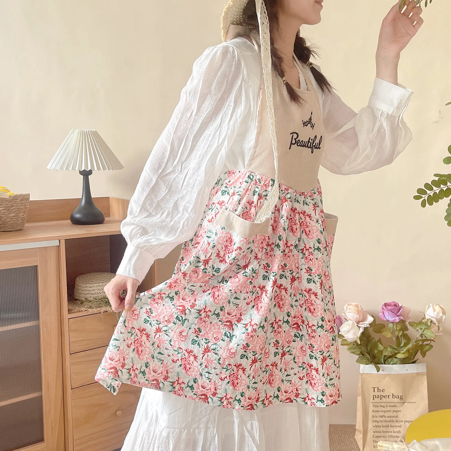 Avental de veludo bonito para  - Home Cooking Work avaliação e preço