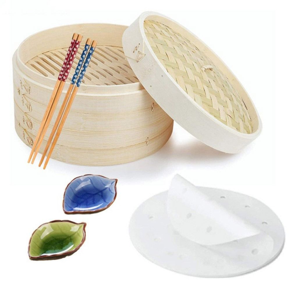 Vaporizador chinês de bambu co - Steamer Bamboo Set avaliação e preço
