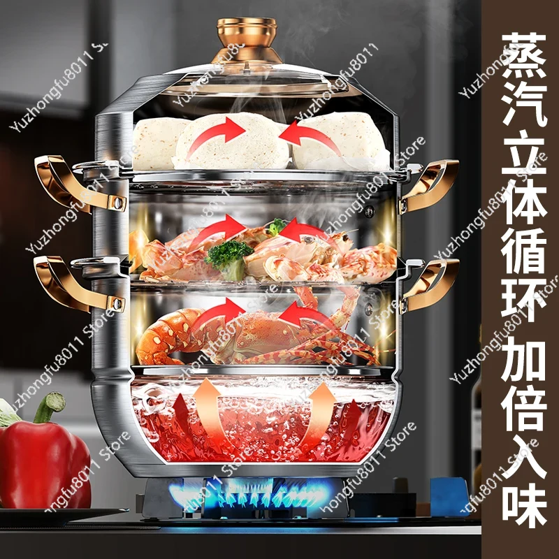 Panela a vapor de aço inoxidáv - Home Cooking Appliances avaliação e preço